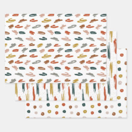 Abstraktes Farbmuster Geschenkpapier Set