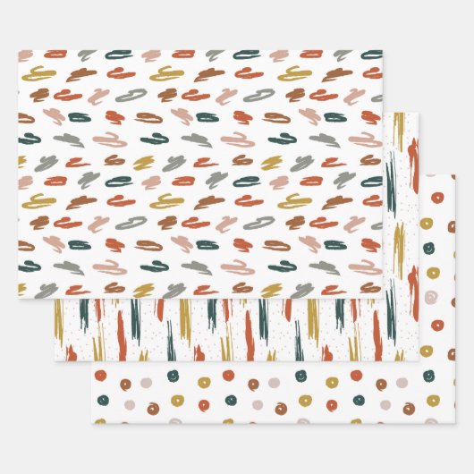 Abstraktes Farbmuster Geschenkpapier Set (Set)