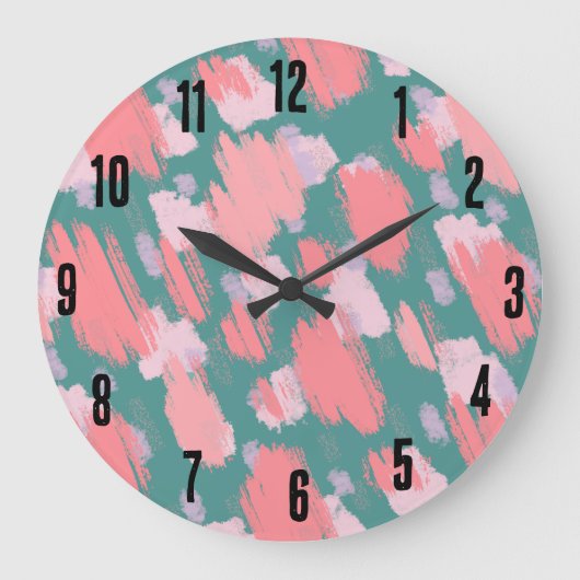 Abstraktes Farbmuster Große Wanduhr (Vorderseite)