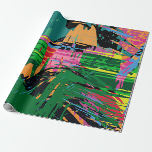 Abstraktes Farbmuster in Graffiti-Style-Qualität v Geschenkpapier