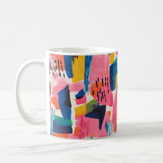 Abstraktes Farbmuster Kaffeetasse (Links)