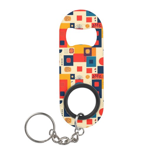 Abstraktes Farbmuster Mini Flaschenöffner (Vorderseite)