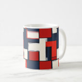 Abstraktes Farbmuster Mosaik Kaffeetasse (VorderseiteRechts)