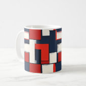 Abstraktes Farbmuster Mosaik Kaffeetasse (Vorderseite Links)