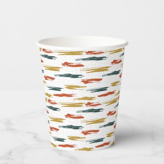 Abstraktes Farbmuster Pappbecher (Rückseite)