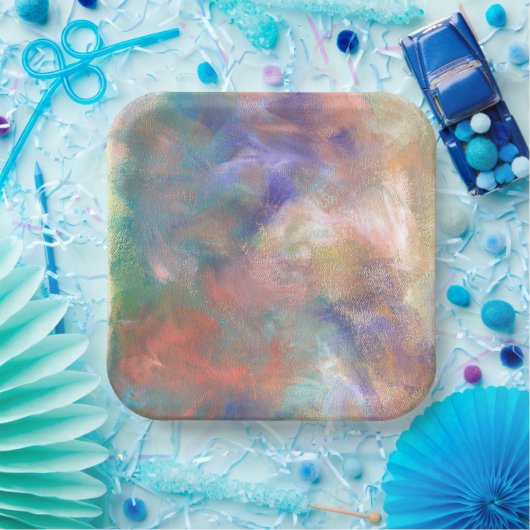 Abstraktes Farbmuster Pappteller (Party)