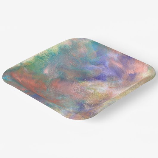 Abstraktes Farbmuster Pappteller (Gewinkelt)