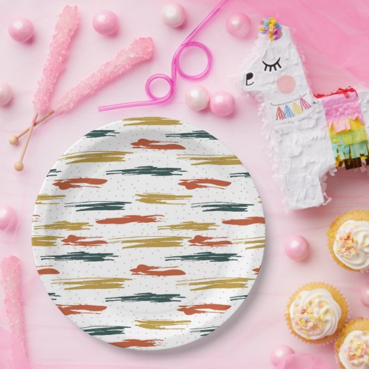 Abstraktes Farbmuster Pappteller (Party)