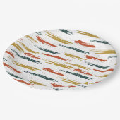 Abstraktes Farbmuster Pappteller (Schrägansicht)