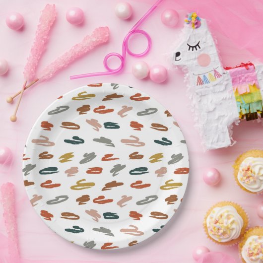 Abstraktes Farbmuster Pappteller (Party)