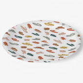 Abstraktes Farbmuster Pappteller (Schrägansicht)