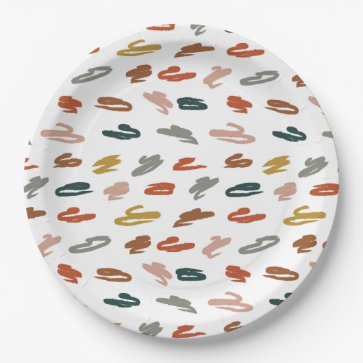 Abstraktes Farbmuster Pappteller (Vorderseite)