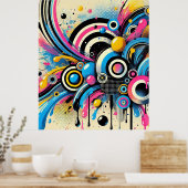 Abstraktes Farbmuster Poster (Küche)