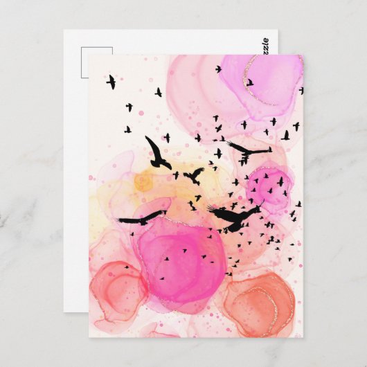 Abstraktes Farbmuster Postkarte (Vorne/Hinten)