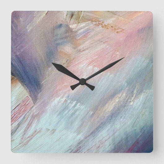 Abstraktes Farbmuster Quadratische Wanduhr (Vorderseite)