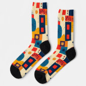 Abstraktes Farbmuster Socken (Linkes Detail)