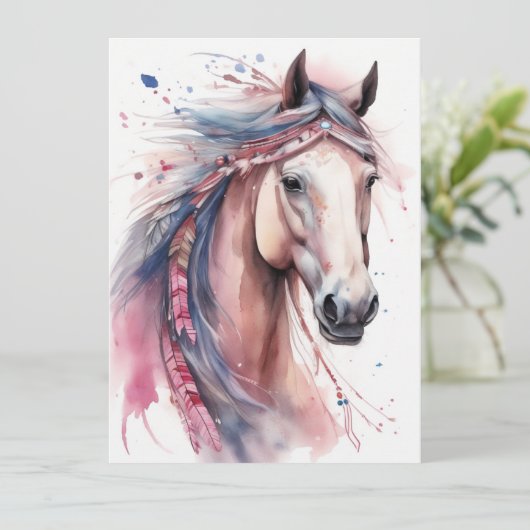 Abstraktes Farbpferd Karte (Stehend Vorderseite)