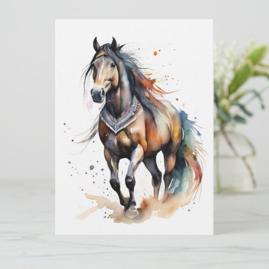Abstraktes Farbpferd Karte (Stehend Vorderseite)