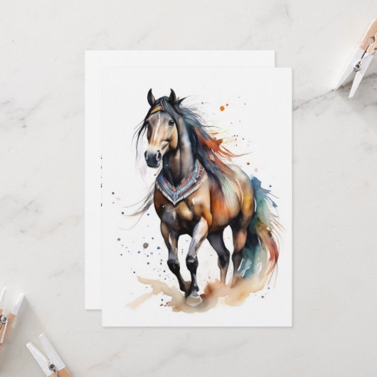 Abstraktes Farbpferd Karte (Vorderseite/Rückseite Beispiel)