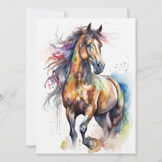 Abstraktes Farbpferd Karte (Vorderseite)