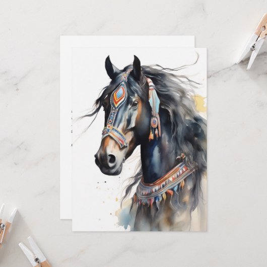 Abstraktes Farbpferd Karte (Vorderseite/Rückseite Beispiel)