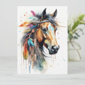Abstraktes Farbpferd Karte (Stehend Vorderseite)