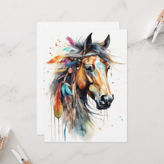 Abstraktes Farbpferd Karte (Vorderseite/Rückseite Beispiel)