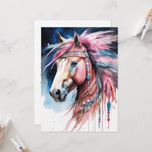 Abstraktes Farbpferd Karte (Vorderseite/Rückseite Beispiel)