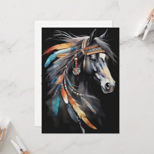 Abstraktes Farbpferd Karte (Vorderseite/Rückseite Beispiel)