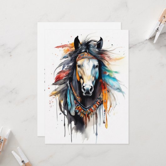 Abstraktes Farbpferd Karte (Vorderseite/Rückseite Beispiel)