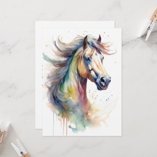 Abstraktes Farbpferd Karte (Vorderseite/Rückseite Beispiel)