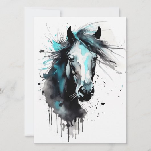 Abstraktes Farbpferd Karte (Vorderseite)