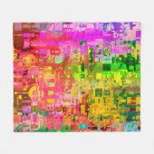Abstraktes Farbpixel Fleecedecke (Vorderseite (Horizontal))