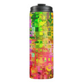 Abstraktes Farbpixel Thermosbecher (Vorderseite)