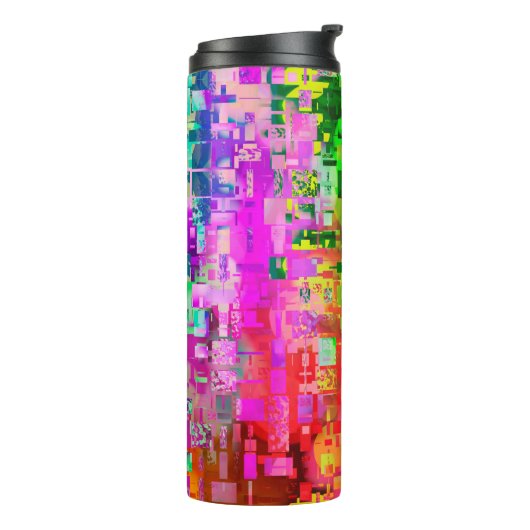 Abstraktes Farbpixel Thermosbecher (Nach links gedreht)