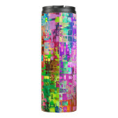 Abstraktes Farbpixel Thermosbecher (Rückseite)