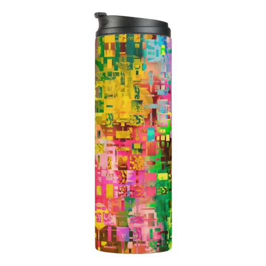 Abstraktes Farbpixel Thermosbecher (Nach rechts gedreht)