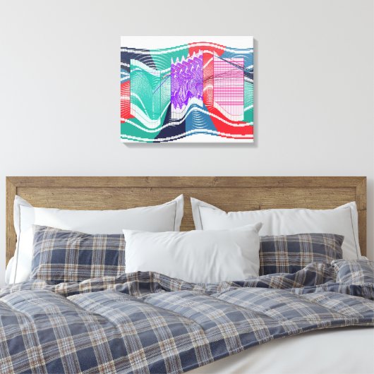 Abstraktes Farbquant Winkelimpulsfeld Leinwanddruck (Insitu (Schlafzimmer))