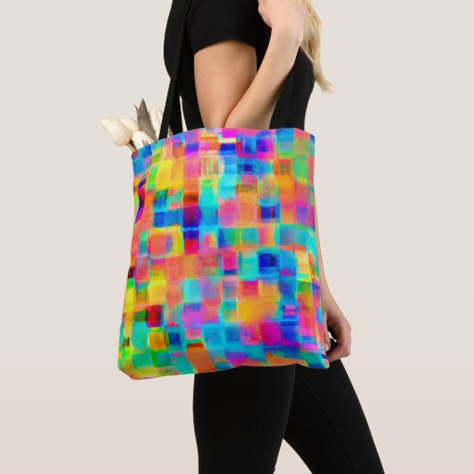 Abstraktes Farbraster Tasche (Von Nahem)