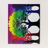 Abstraktes Farbspektrum der Baumkronen Puzzle (Vertikal)