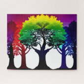 Abstraktes Farbspektrum der Baumkronen Puzzle (Horizontal)