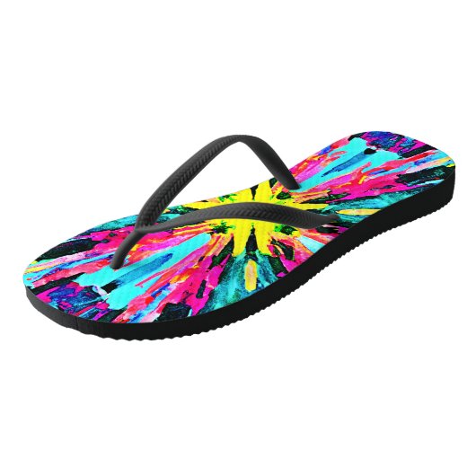 Abstraktes Farbverlaufsmuster Badesandalen (Schrägansicht)