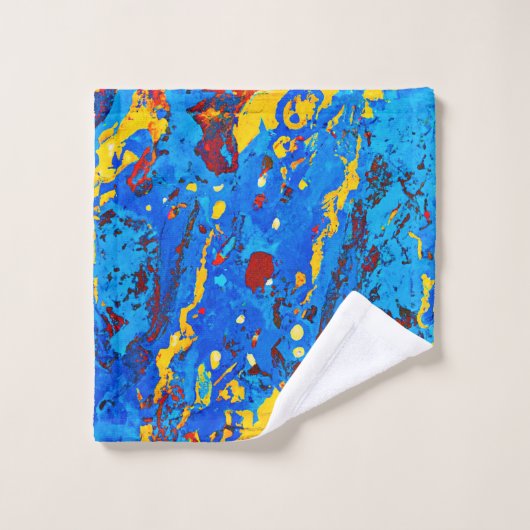 Abstraktes Farbwerk Badhandtuch Set (Waschlappen)