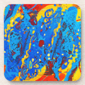 Abstraktes Farbwerk Getränkeuntersetzer (Vorderseite)