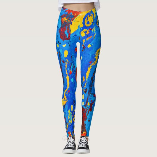 Abstraktes Farbwerk Leggings (Vorderseite)