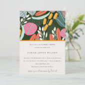 Abstraktes feines tropisches botanisches Brautpart Einladung (Stehend Vorderseite)
