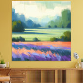 Abstraktes Feld mit grünem Himmel, Minimalistische Leinwanddruck (Insitu (Wohnzimmer))