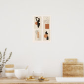 Abstraktes feminines Wandkunst-Set | Modern minima Poster (Küche)