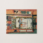 Abstraktes Fenster und Weinglas Puzzle (Horizontal)