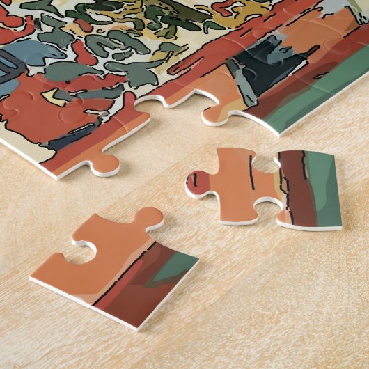 Abstraktes Fenster und Weinglas Puzzle (Seite)